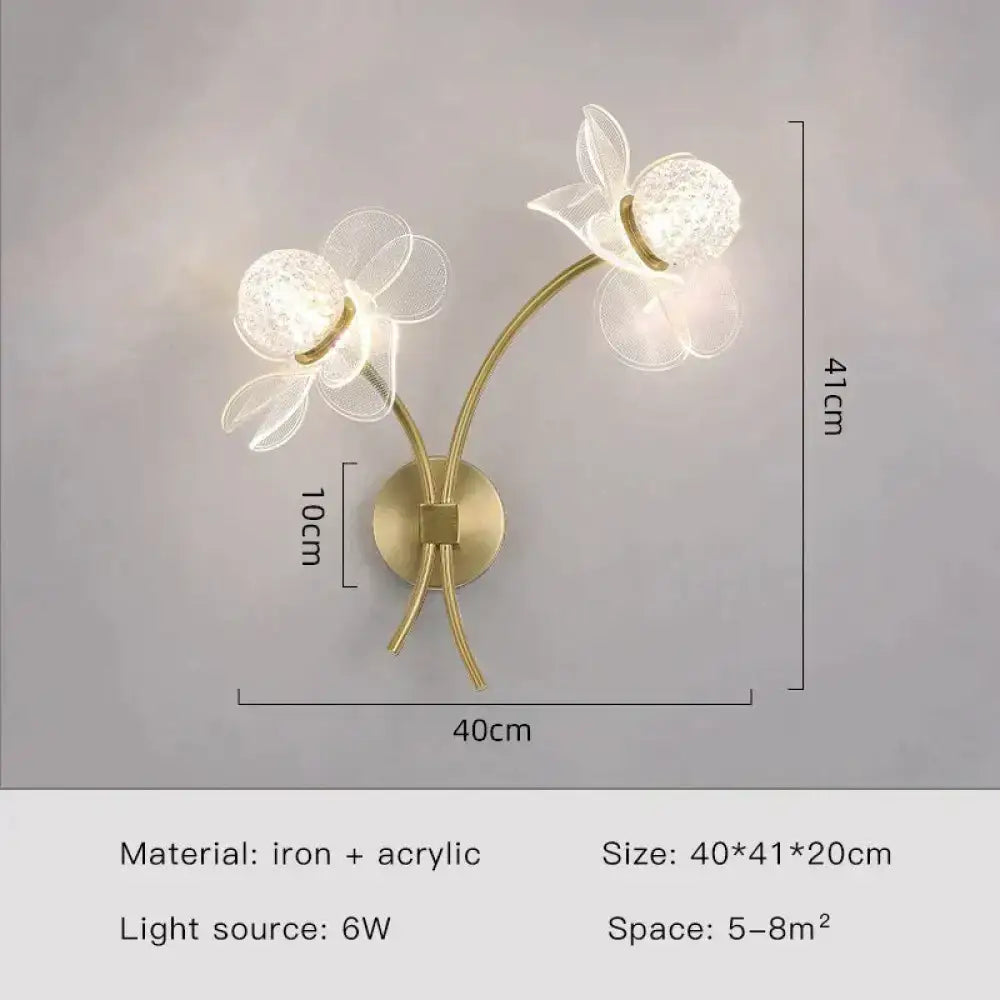 Gold Floral Wall Sconce
