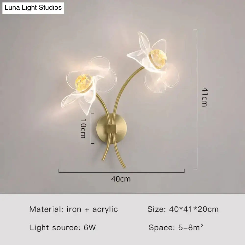 Gold Floral Wall Sconce