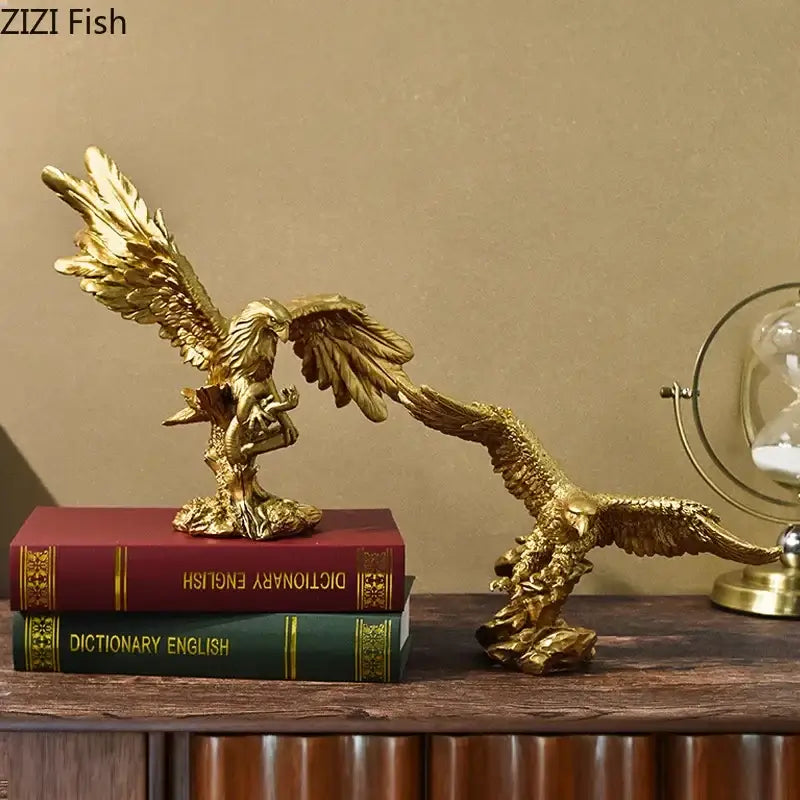 Gold Eagle Resin Sculpture