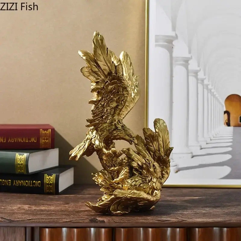 Gold Eagle Resin Sculpture