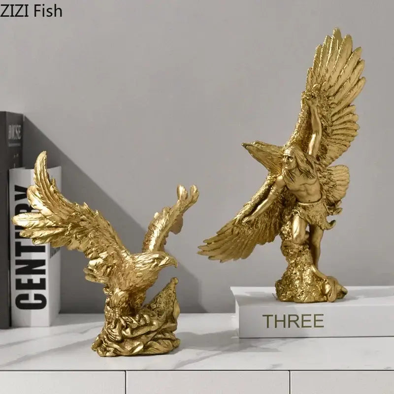Gold Eagle Resin Sculpture