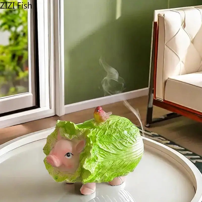 Green Cabbage Pig Ashtray