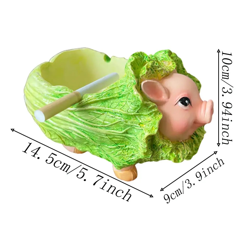 Green Cabbage Pig Ashtray