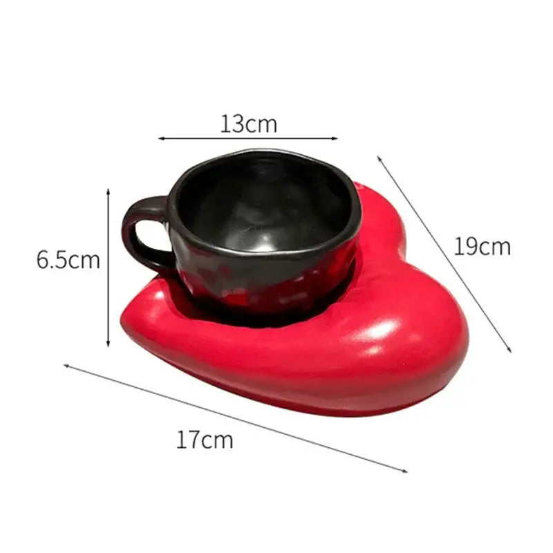 Porcelain Heart Coffee Mug Set
