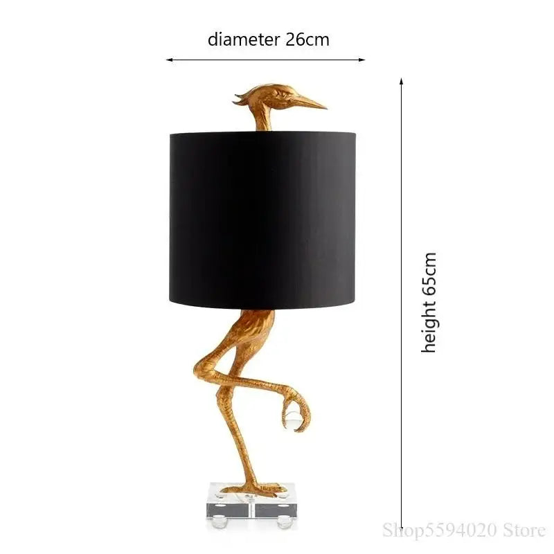 Gold Ostrich Table Lamp
