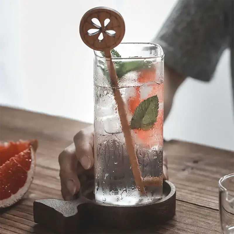 Square Glass Drink Cup