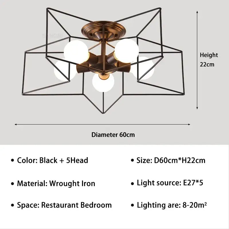 Gold Star LED Chandelier