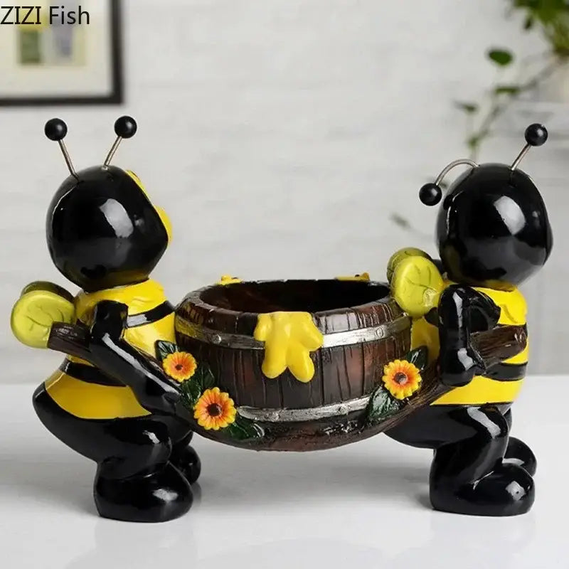 Yellow Black Bee Vase