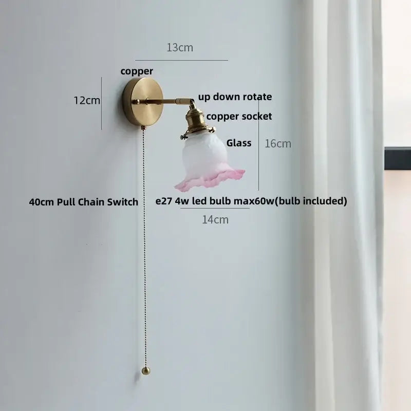 Glass Brass Wall Light