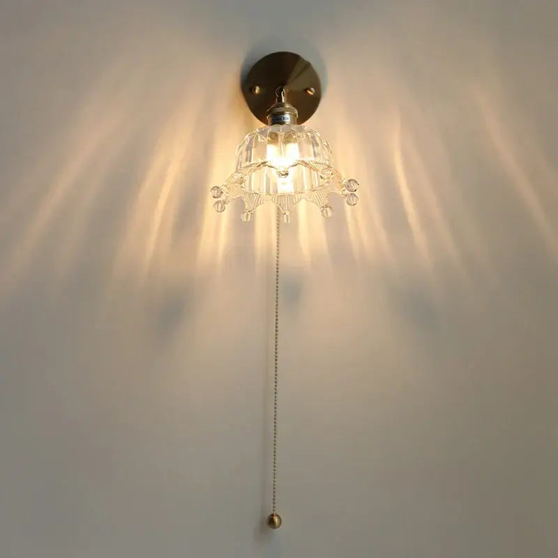 Glass Brass Wall Light
