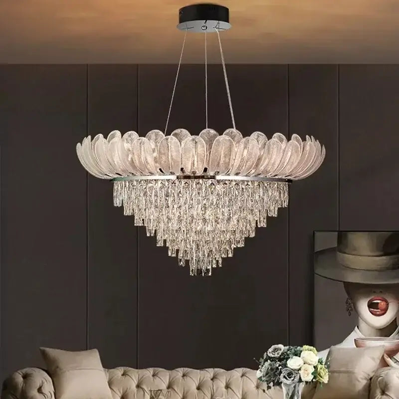 Glass Crown Chandelier