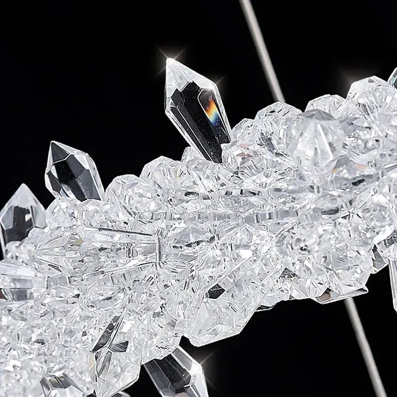 Crystal Ring LED Chandelier Adjustable Rings