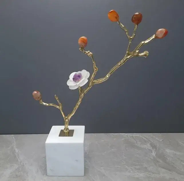 Gold Crystal Tree Sculpture