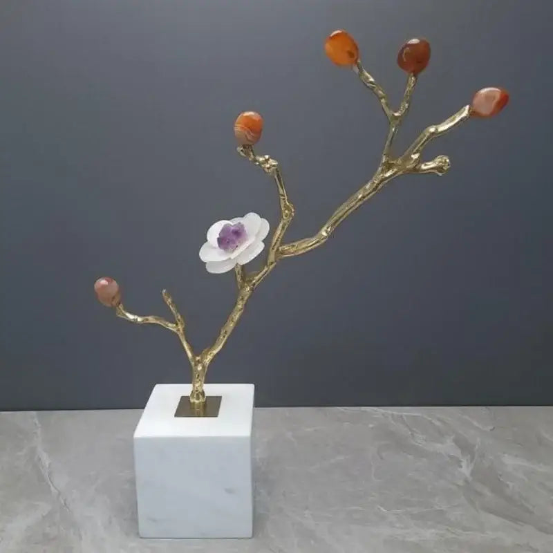 Gold Crystal Tree Sculpture