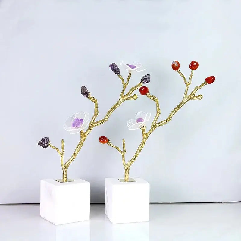 Gold Crystal Tree Sculpture