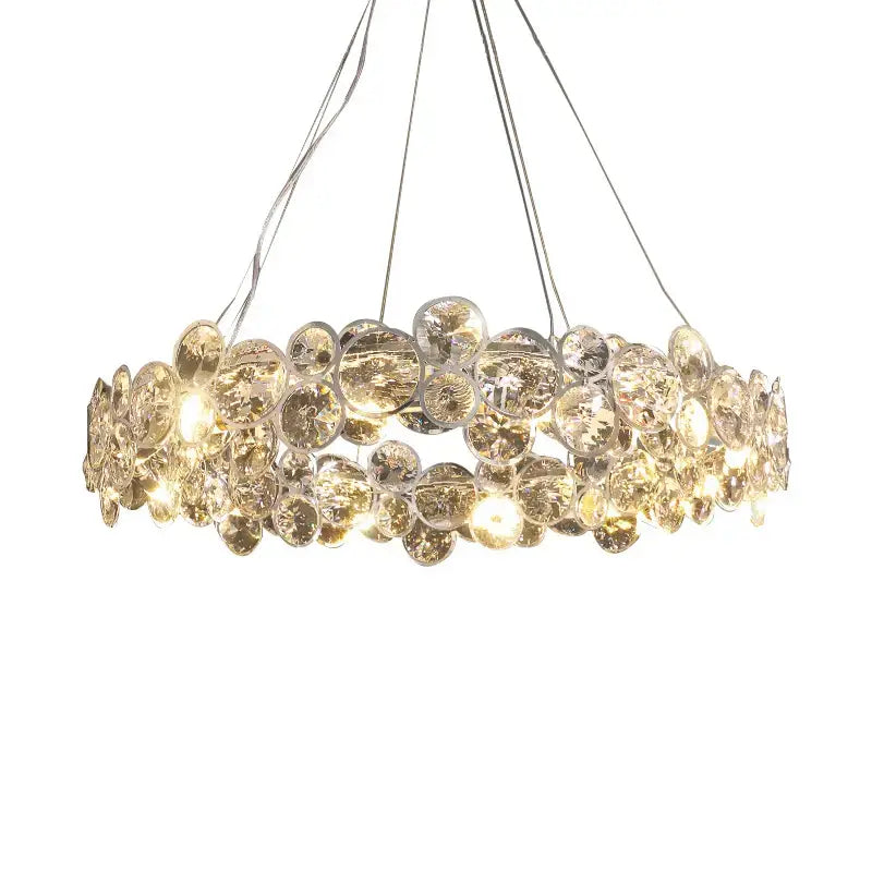 Gold Crystal Ring Pendant Light