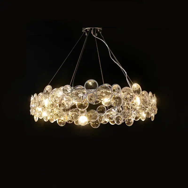 Gold Crystal Ring Pendant Light
