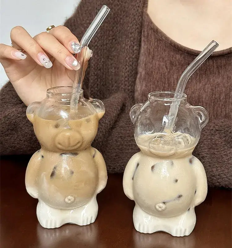 Bear Glass Ceramic Base Cup