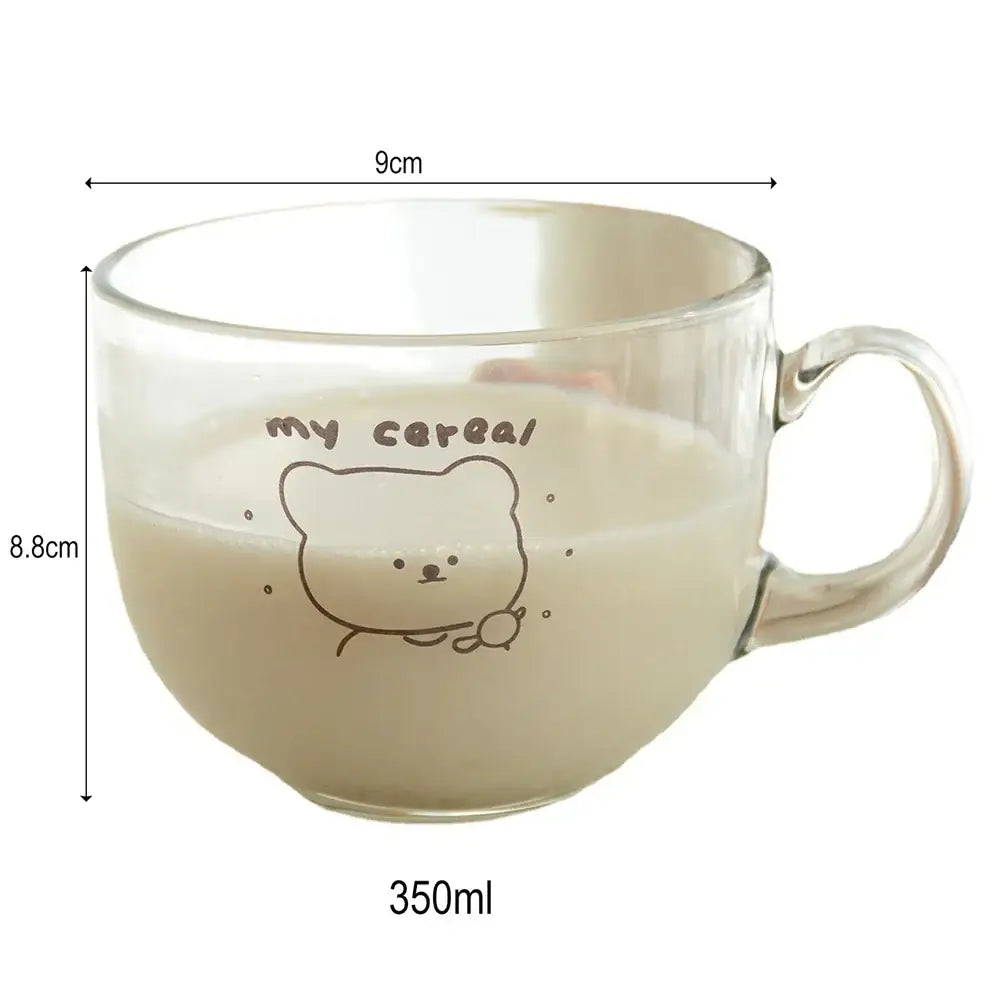 Bear Print Glass Mug