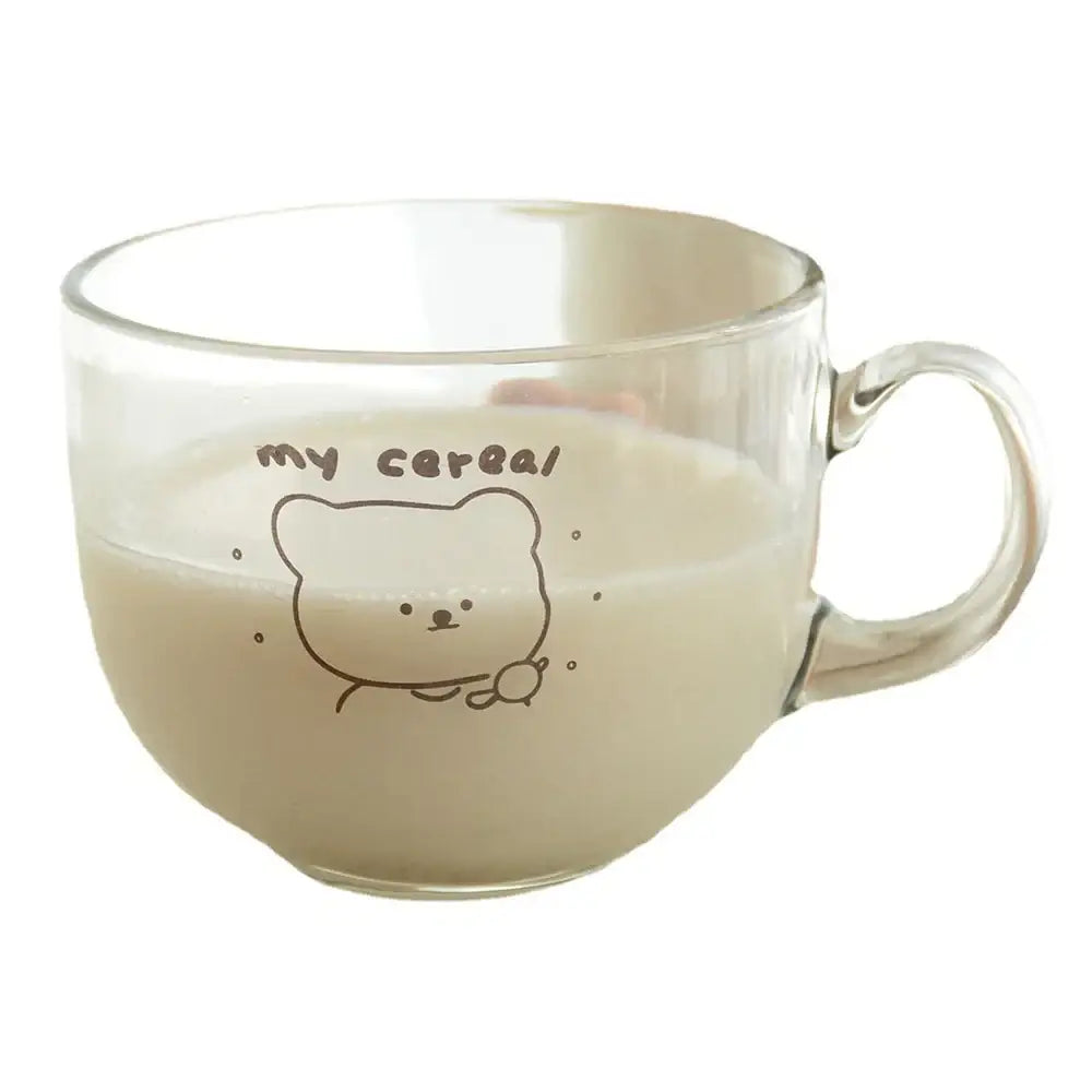 Bear Print Glass Mug