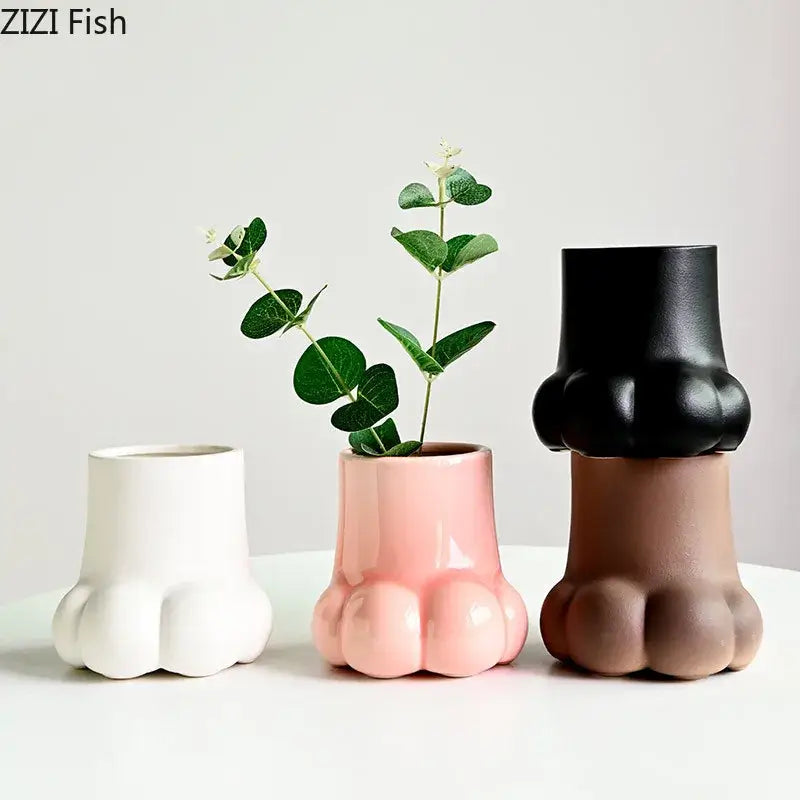 Cat Paw Ceramic Vase Set