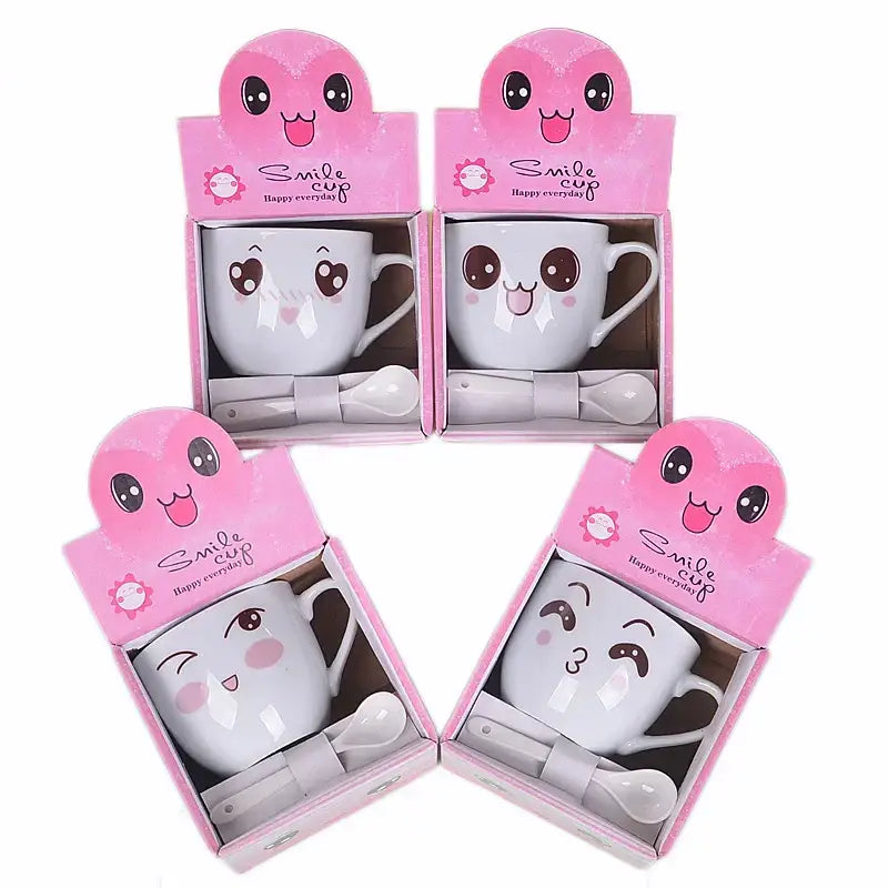 Porcelain Cartoon Mug Set