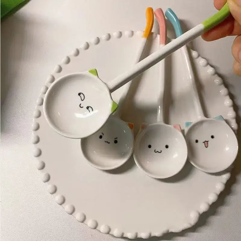 Ceramic Cat Dessert Spoon