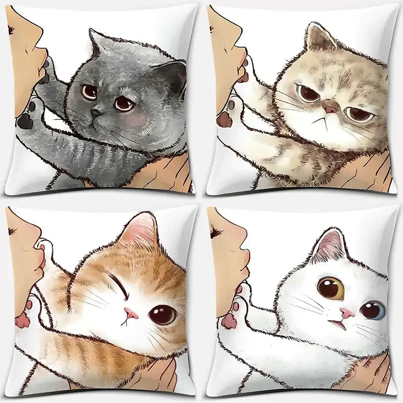 Polyester Cat Pillowcase Set