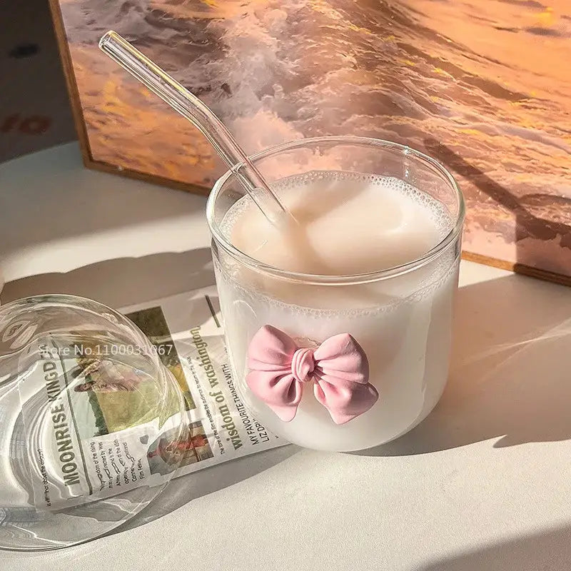 Pink Bow Glass Tumbler