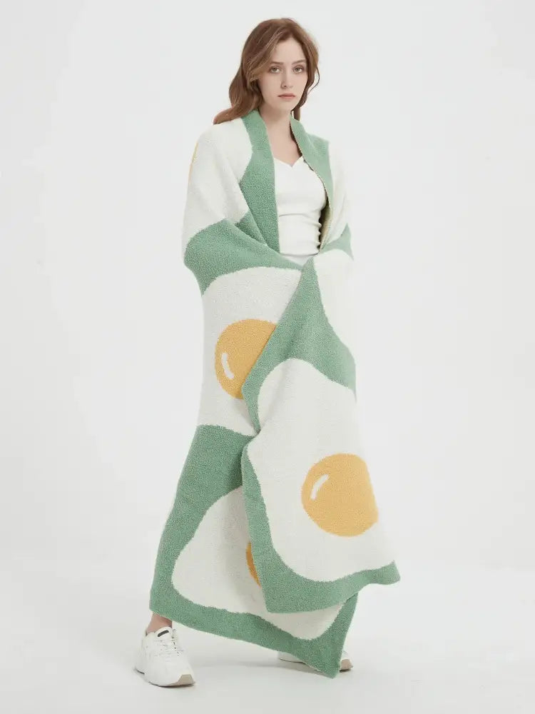 Green Knitted Egg Throw