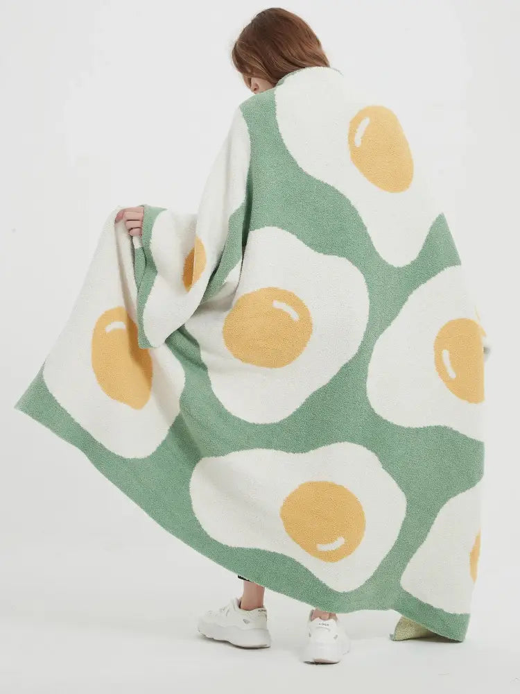 Green Knitted Egg Throw