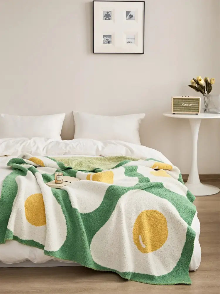 Green Knitted Egg Throw