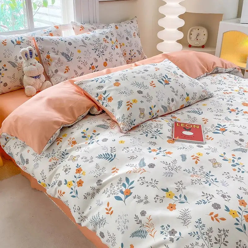 Cream Navy Cotton Duvet