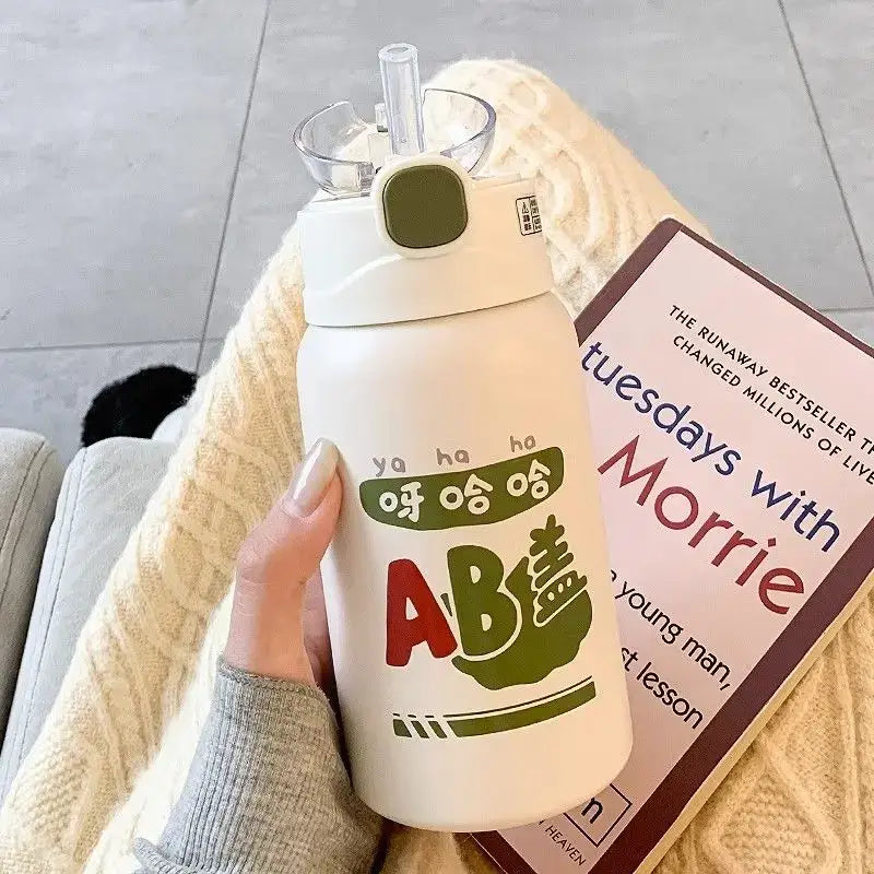 Green Cartoon Thermos Cup
