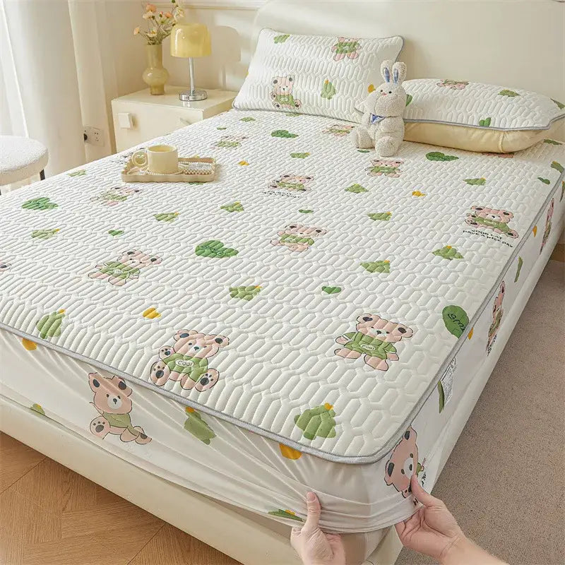 White Floral Fitted Sheet