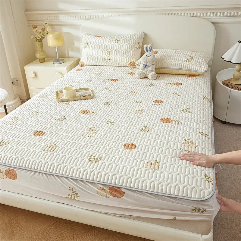 White Floral Fitted Sheet
