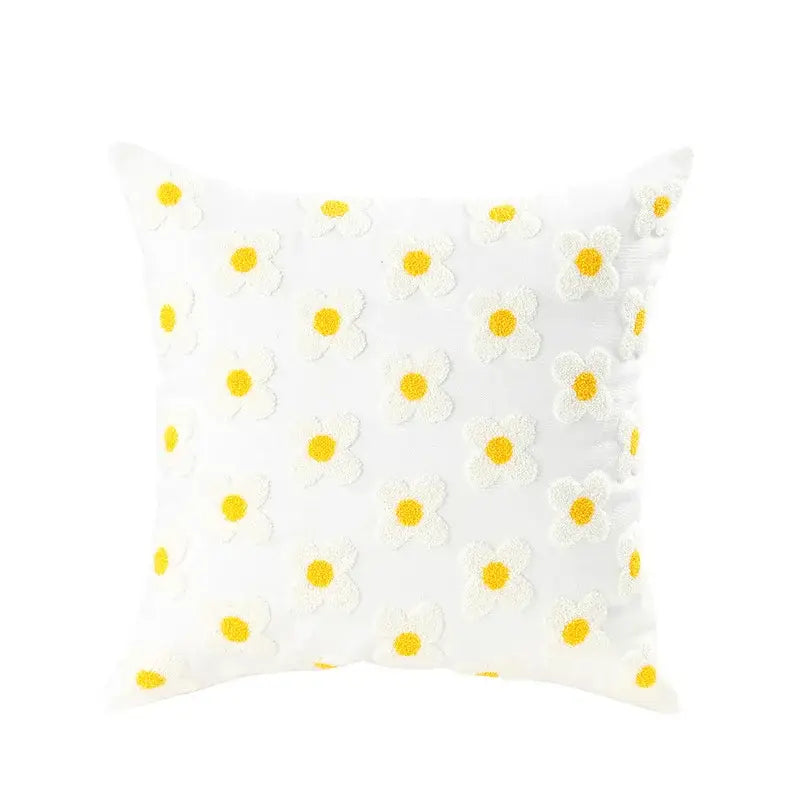 Blue White Embroidered Cushion
