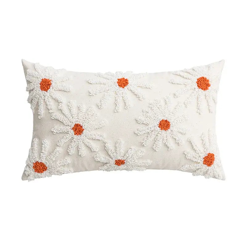 Blue White Embroidered Cushion
