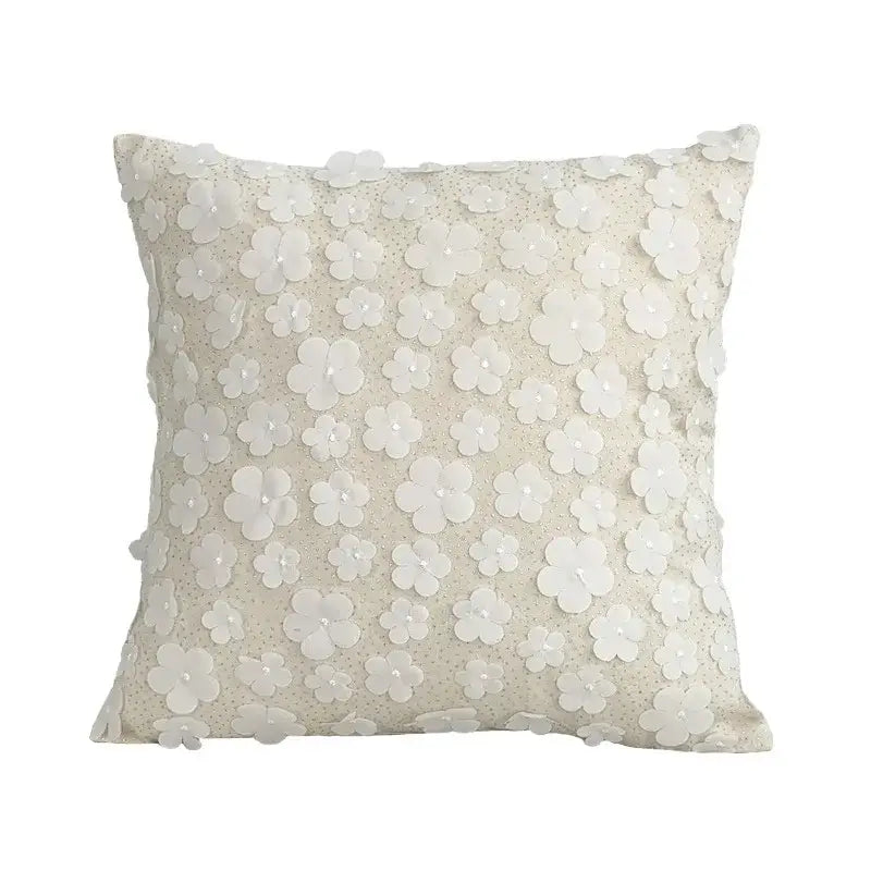 Blue White Embroidered Cushion