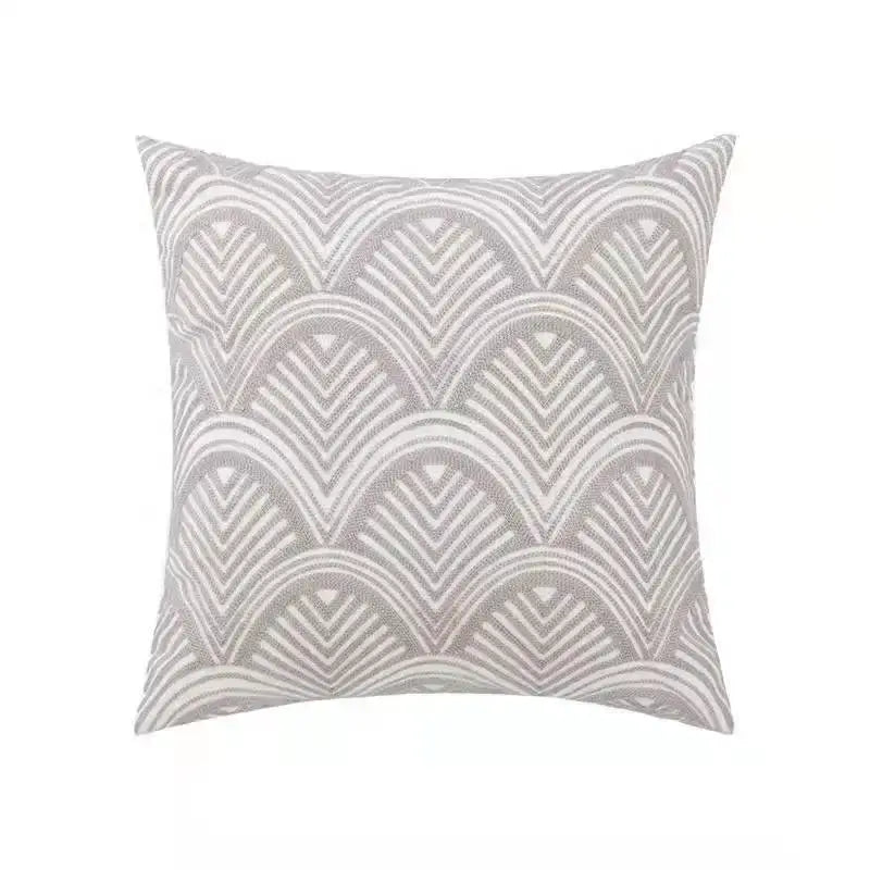 Beige Velvet Floral Pillow Cover