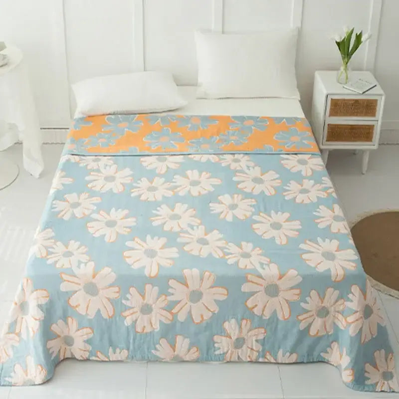 Light Blue Cotton Blanket
