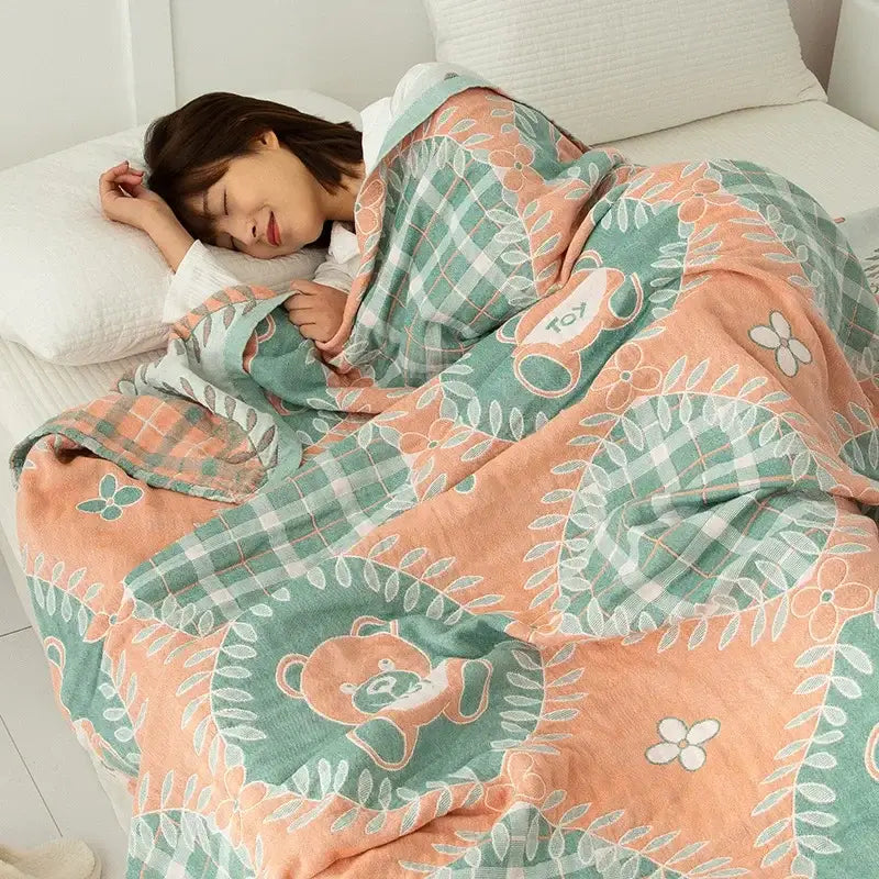Light Blue Cotton Blanket
