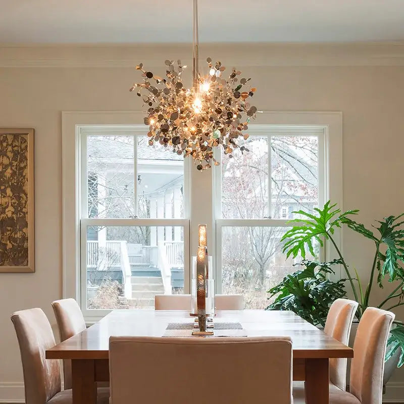 Chrome Leaf LED Chandelier