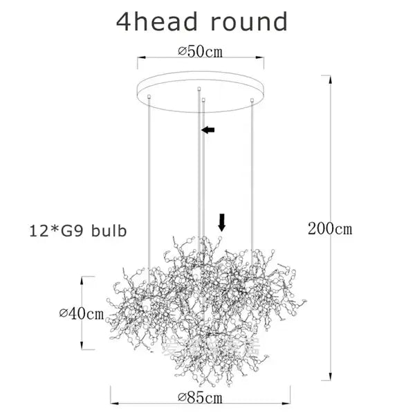 Chrome Leaf LED Chandelier