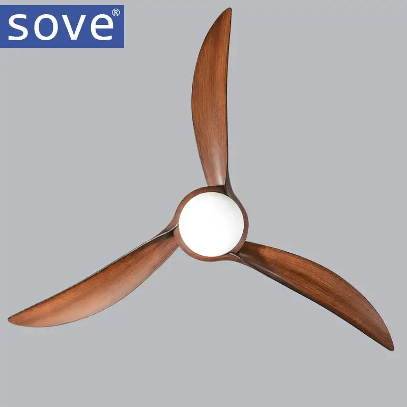 Brown Wood Contemporary LED Ceiling Fan