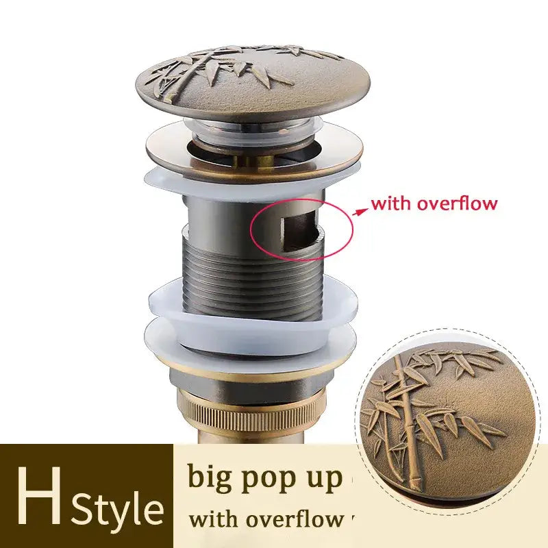 Gold Brass Pop-Up Drain