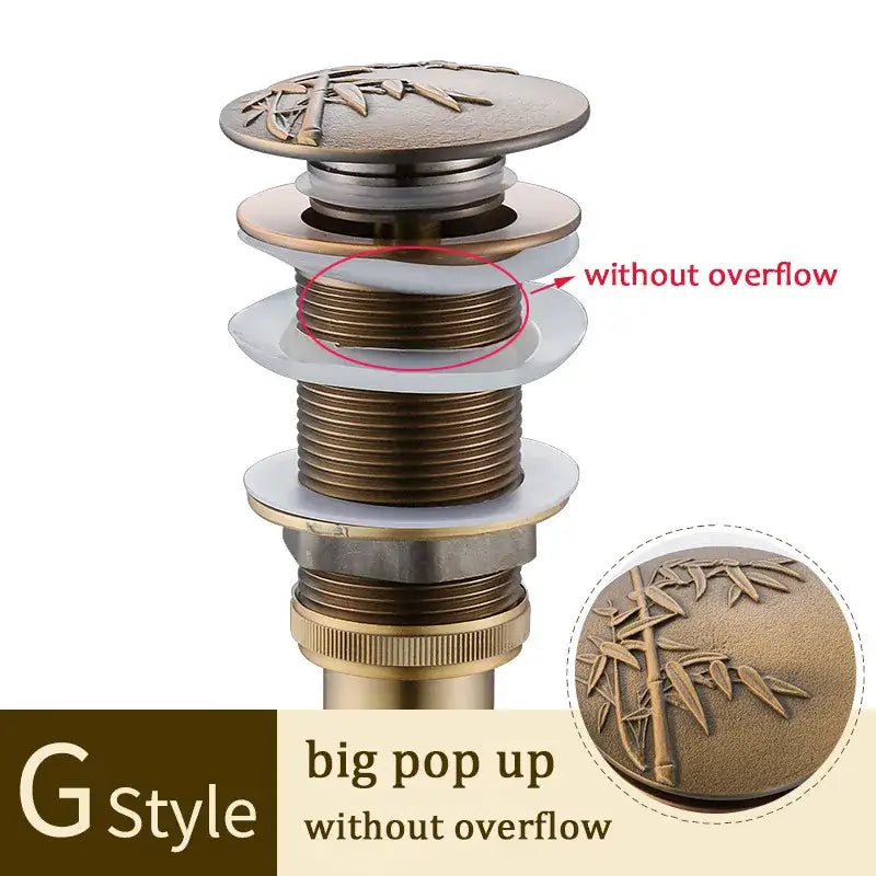 Gold Brass Pop-Up Drain