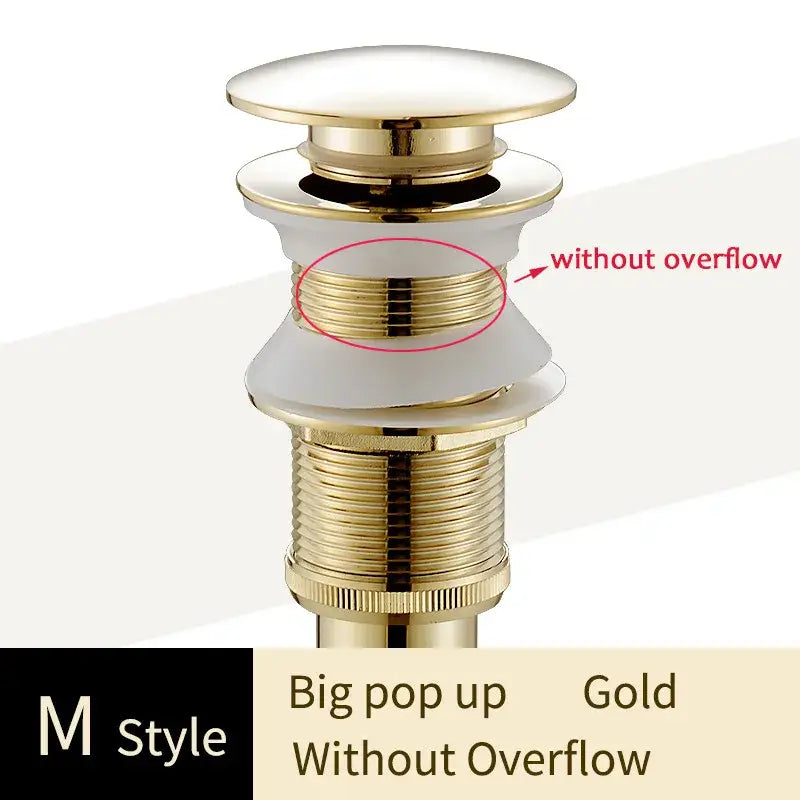 Gold Brass Pop-Up Drain