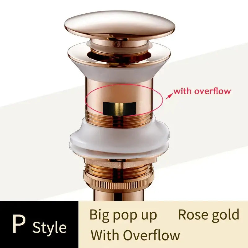 Gold Brass Pop-Up Drain