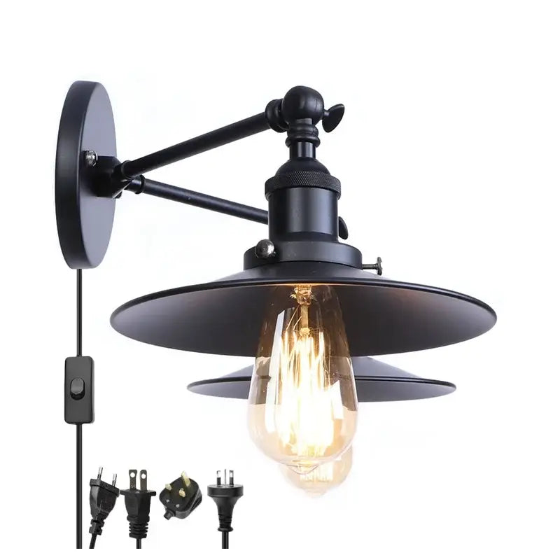 Black 2-Head Wall Lamp